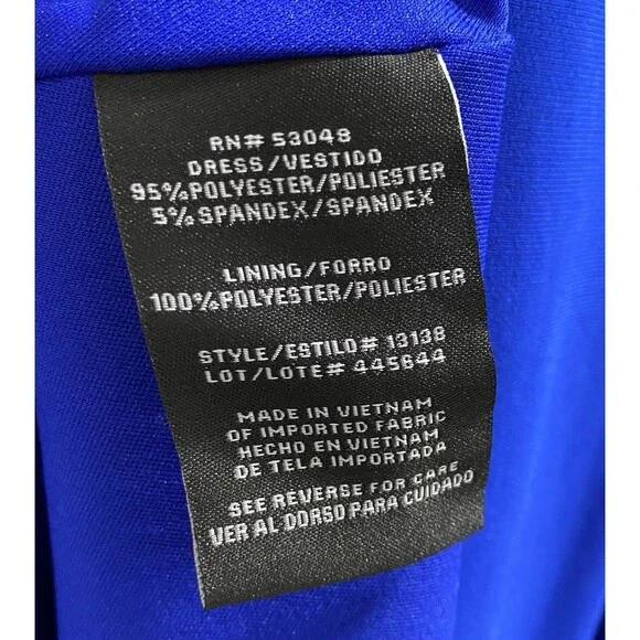 Morgan Co Y2k 90s Prom HOCO Gown Dress Blue Halter Strappy Cage Back Rhinestone - Picture 9 of 10